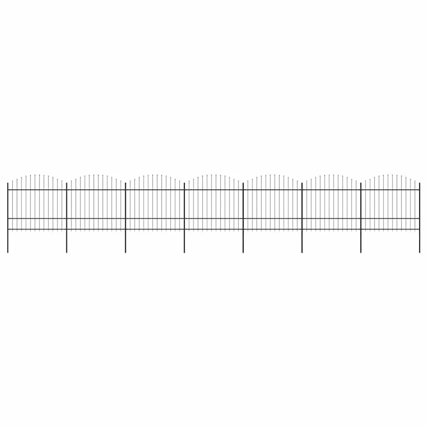 vidaXL Gartenzaun mit Speerspitze Stahl 1248 x 175 cm Schwarz 277745 günstig online kaufen