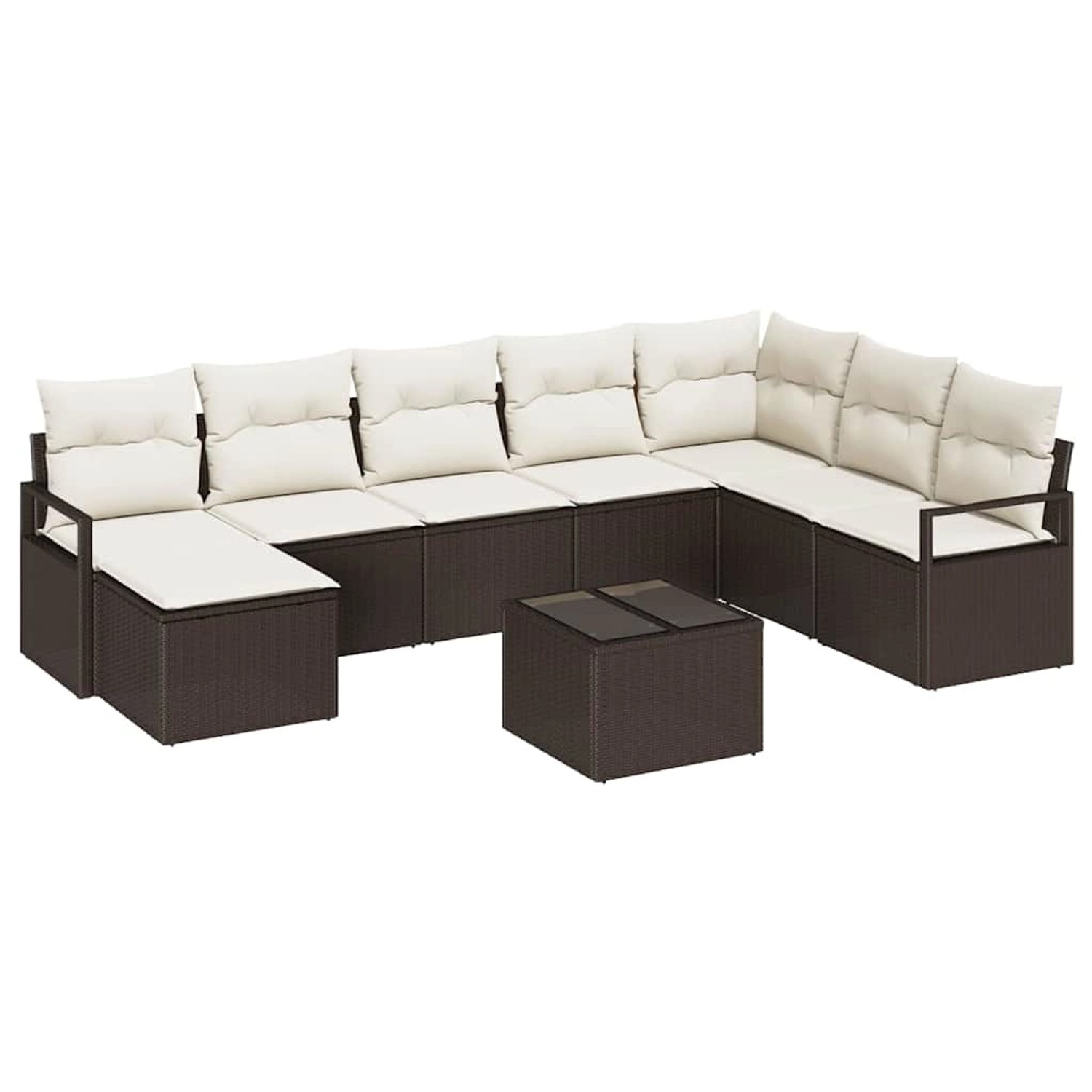 vidaXL Garten-Sofa-Set 9-Tlg Braun Poly Rattan 3346508 günstig online kaufen