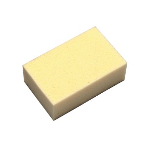 Gelber LUX Fliesenschwamm Comfort zum Reinigen von Fliesen.