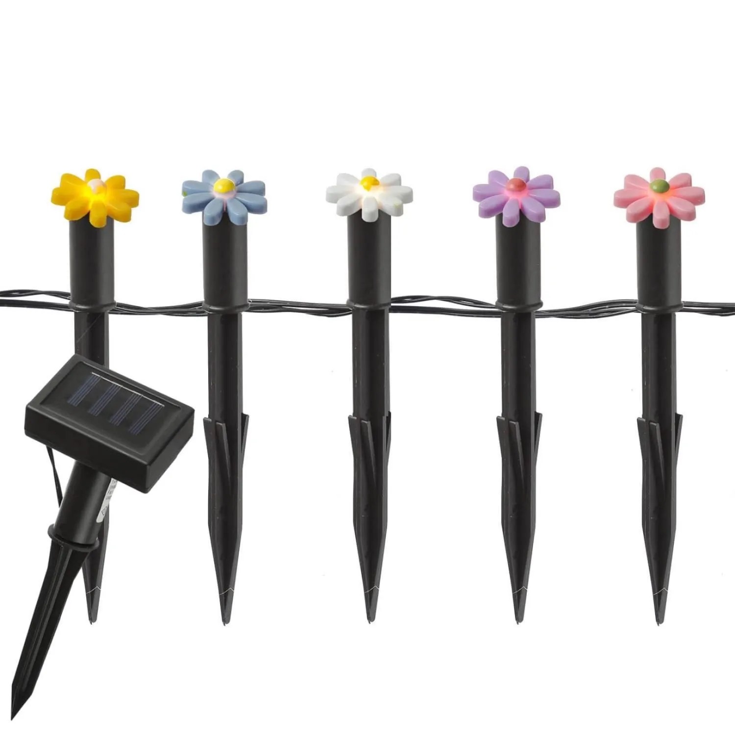 Marelida LED Solar Lichterkette Blumen Beetstecker Gartenstecker Stabbeleuchtung Sensor