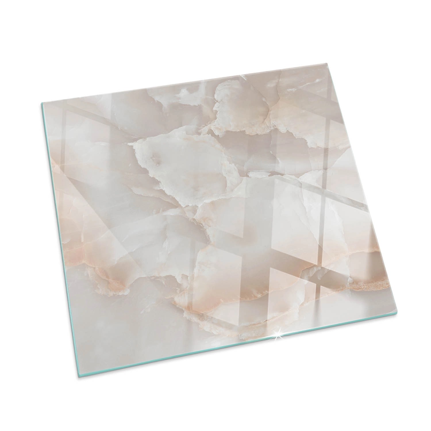 Tulup Glasplatte für Kamin Natursteinmuster Bodenplatte Glas für Ofen Quadr günstig online kaufen