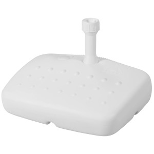 Weißer Doppler Balkon Schirmständer, 17 l Füllvolumen für Rohre bis 32 mm Durchmesser.