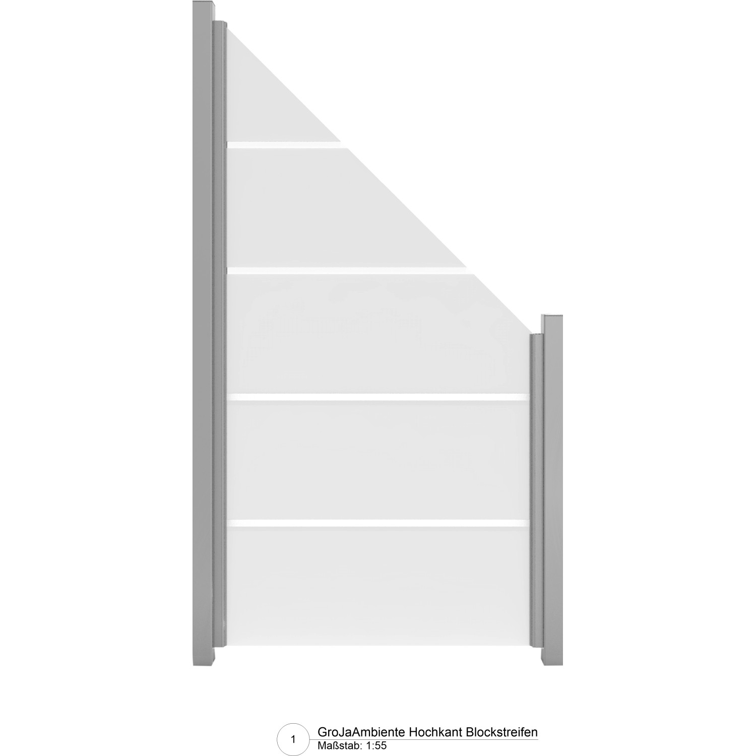 GroJa Ambiente Schräg Links Blockstreifen 90 cm x 180/90 cm x 0,8 cm