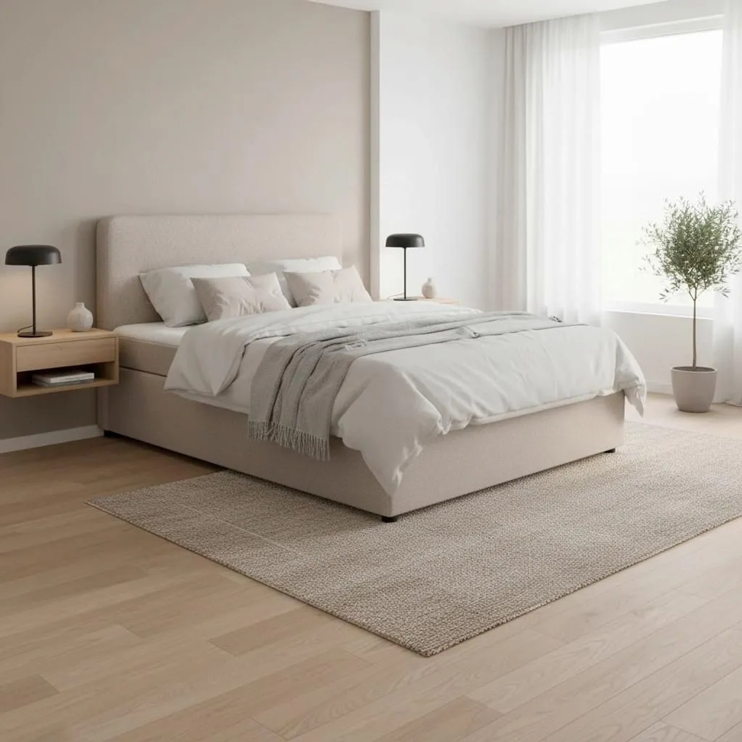 Bessagi Home Boxbett Marco Taupe ca. 160x200 cm