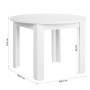 Runder, weißer Esstisch Homestyle4u, 106 cm Durchmesser, ideal für kleine Küchen oder Esszimmer.