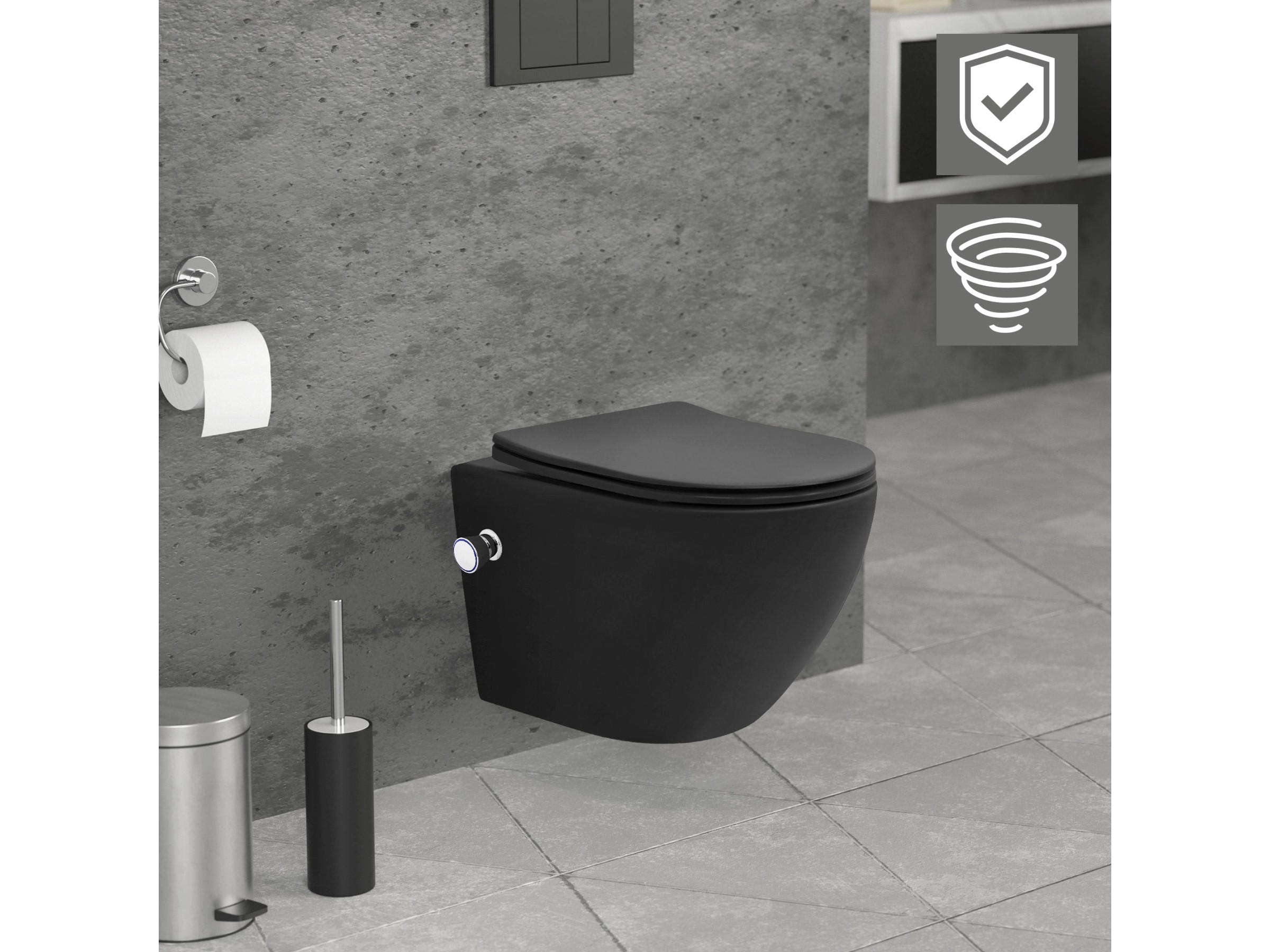 Tür-Wandtattoo 'WC Lounge' – In 40 Farben & 4 Größen | Schwarze Vinylfolie | Selbstklebend & Abziehbar