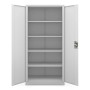 Jan Nowak Metallschrank Aktenschrank 90x185x40 cm mit Zylinderschloss und 4 Fachböden Grau_3