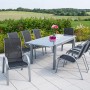 Merxx Gartenmöbel-Set Amalfi, 9-teilig, mit Ausziehtisch und schwarzen Textil-Sesseln.
