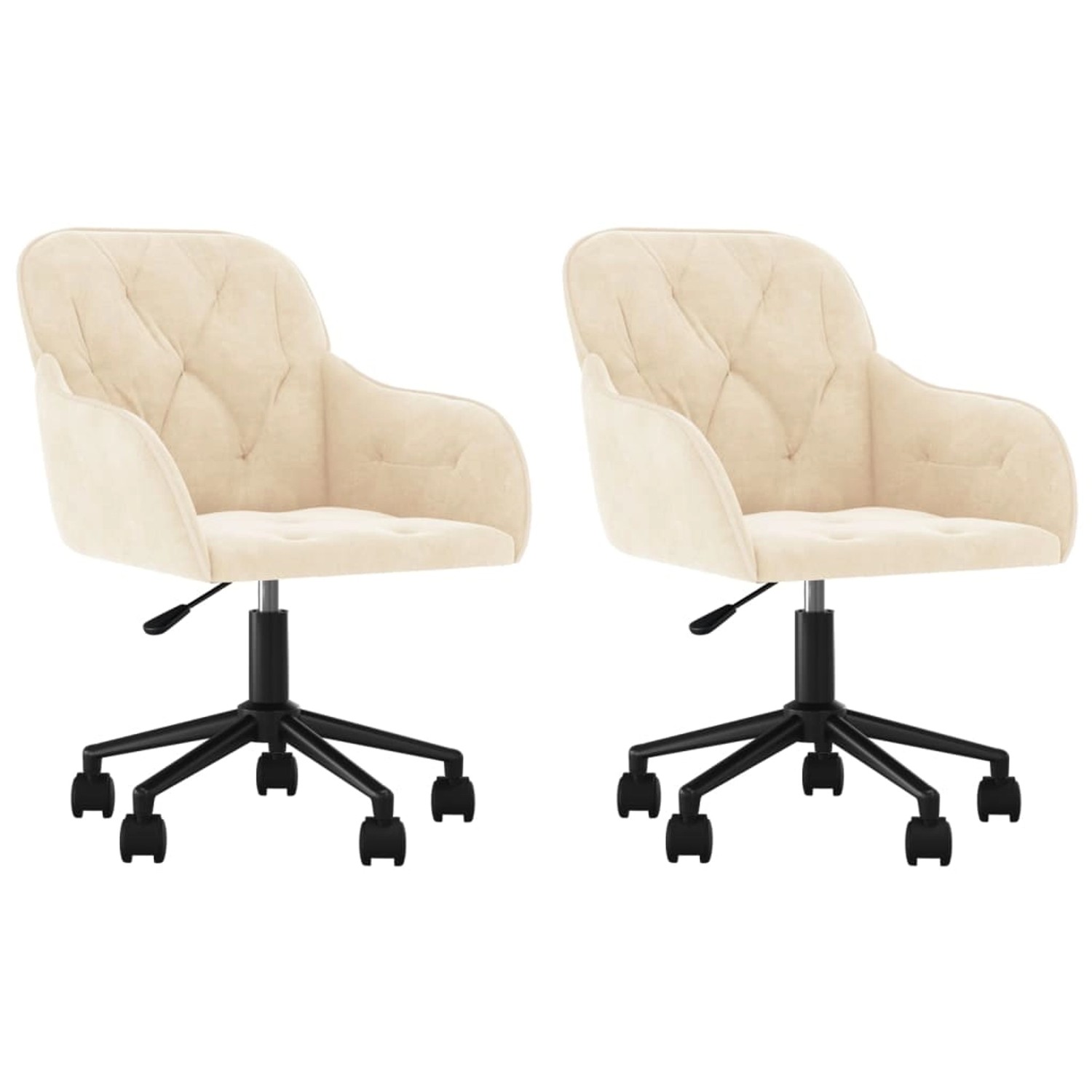 vidaXL Esszimmerstühle 2 Stk Drehbar Creme Samt 3103430 günstig online kaufen