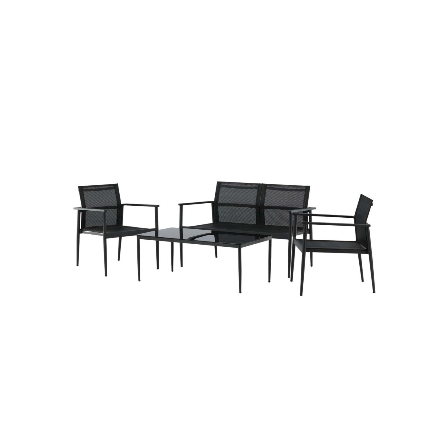 Image of ebuy24 Break Lounge-Set 4 Teile Schwarz