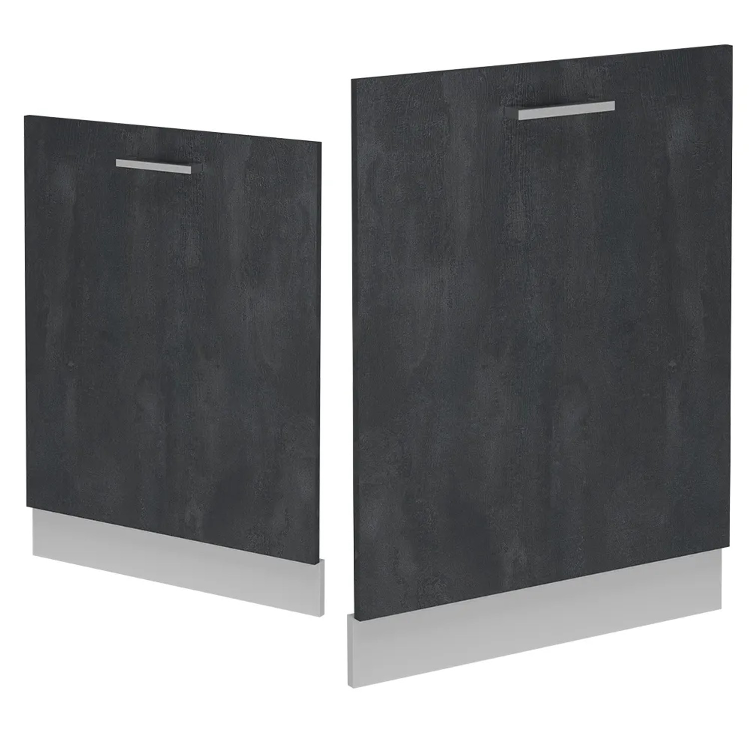 Vicco Geschirrspülblende R-Line, Schwarz Beton, 60 cm, für Küchenschränke.