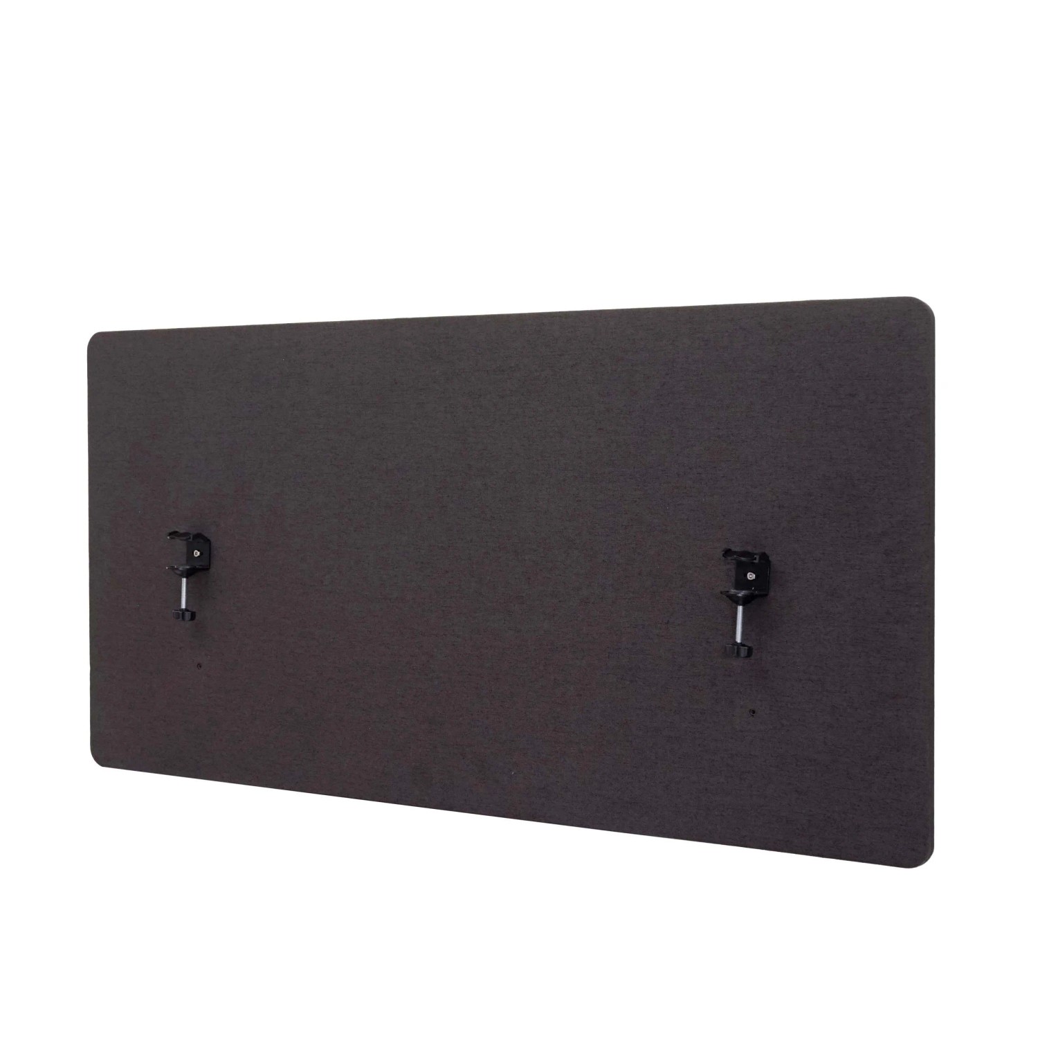 MCW Akustik-Tischtrennwand G75 Doppelwandig Stoff/Textil 60x120cm Braun-Grau