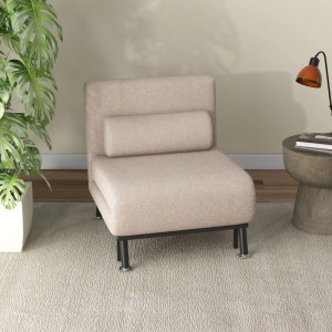 HOMCOM Schlafsessel Stahl Polyester Beige 75L x 70B x 75H cm