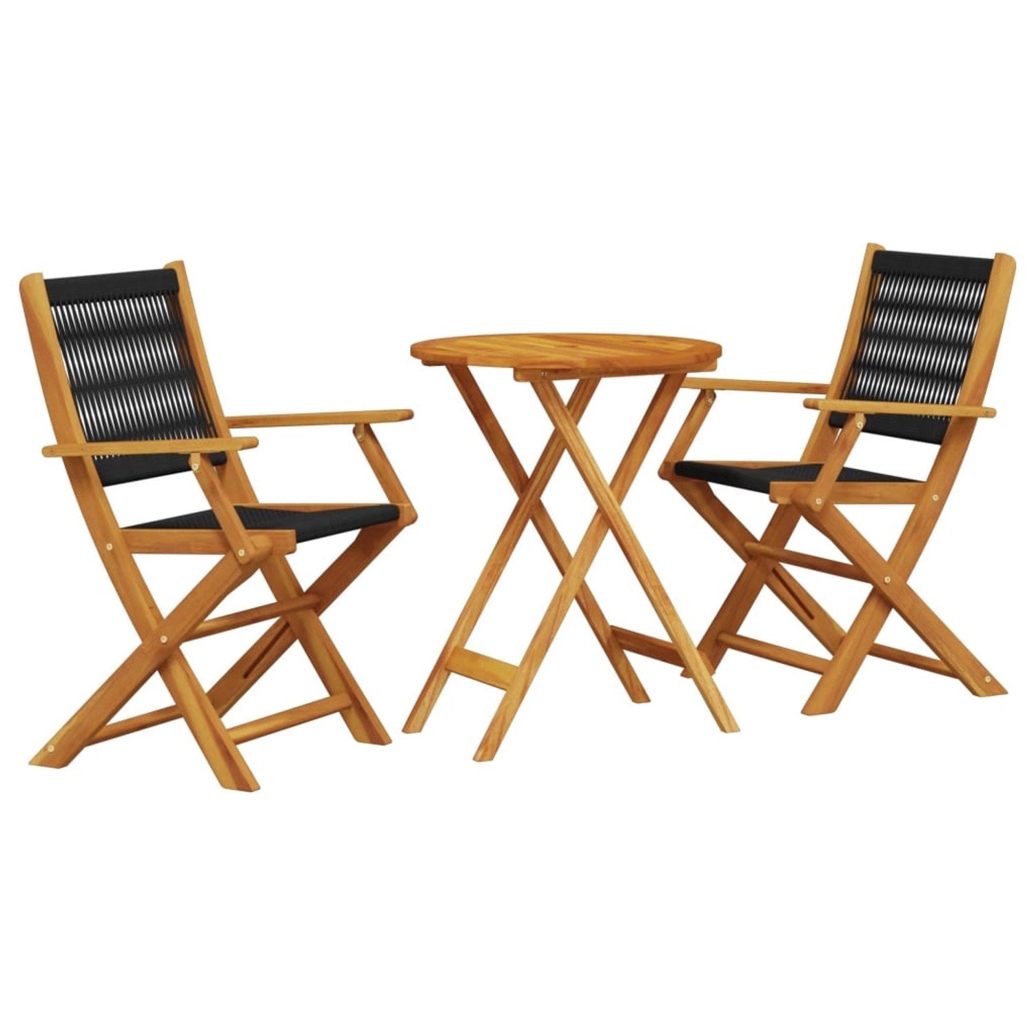 Thumbnail - vidaXL 3-tlg Bistro-Set Schwarz Polypropylen und Massivholz Modell 1