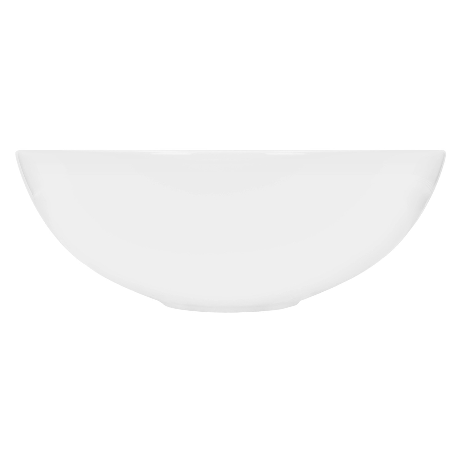 Weißes, rundes ECD Germany Aufsatzwaschbecken aus Keramik, 400x147 mm.