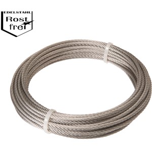 Conacord Drahtseil, 3 mm Durchmesser, 10 m Länge, aus V4A Stahl