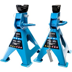 Güde Unterstellbock-Set 3T, 3-teilig, blau, für Wartung und Reparatur von Autos.