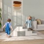 HOMCOM Kinder Softplay Set, grau, mit Rutsche und Treppe. Fördert die Motorik, ideal für Kinderzimmer.