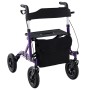 Costway Rollator mit Luftbereifung Faltbar mit Sitz Bis 136 kg Lila