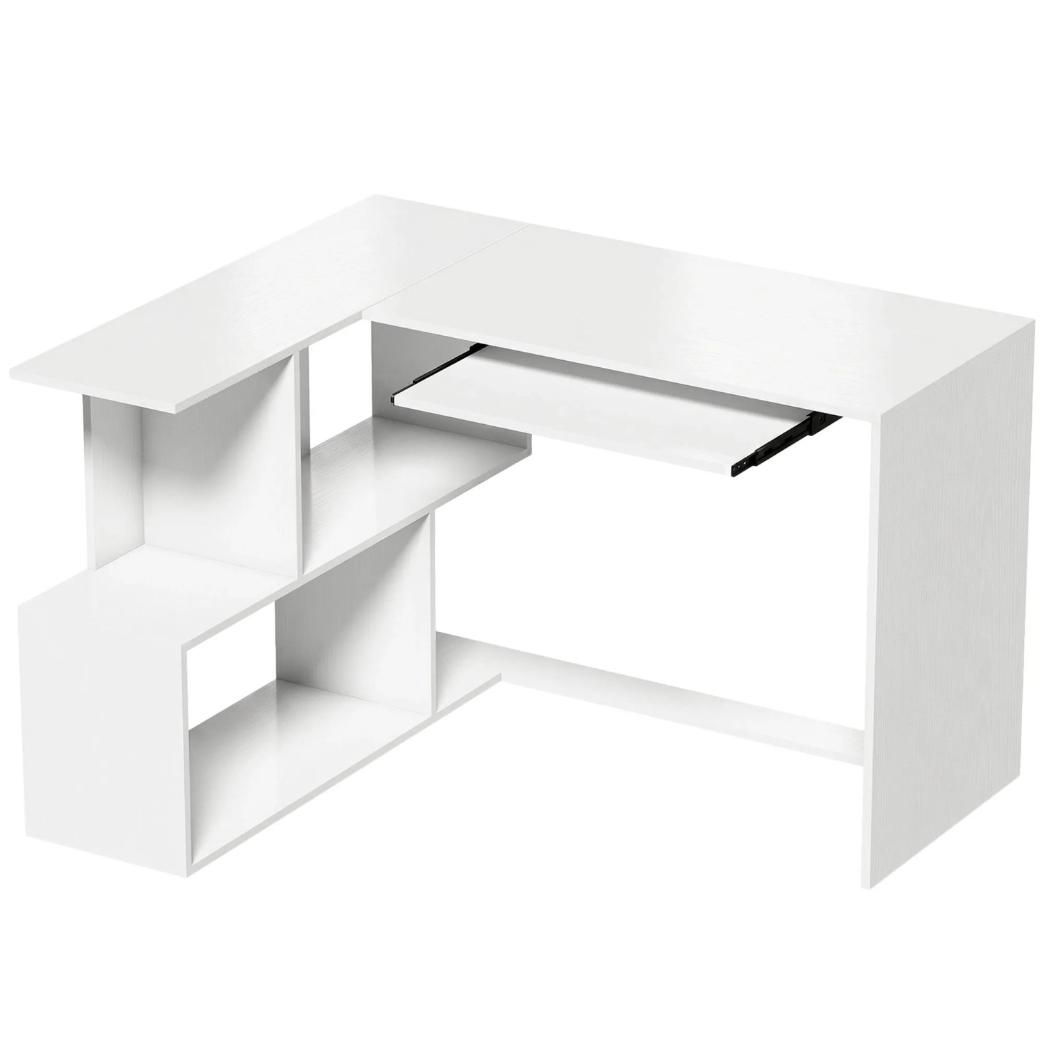 HOMCOM Computertisch Spanplatte 120 x 100 x 76 cm Weiß