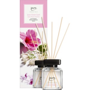 ipuro Raumduft Flower Bowl 200ml mit Duftstäbchen und blumigem Design.