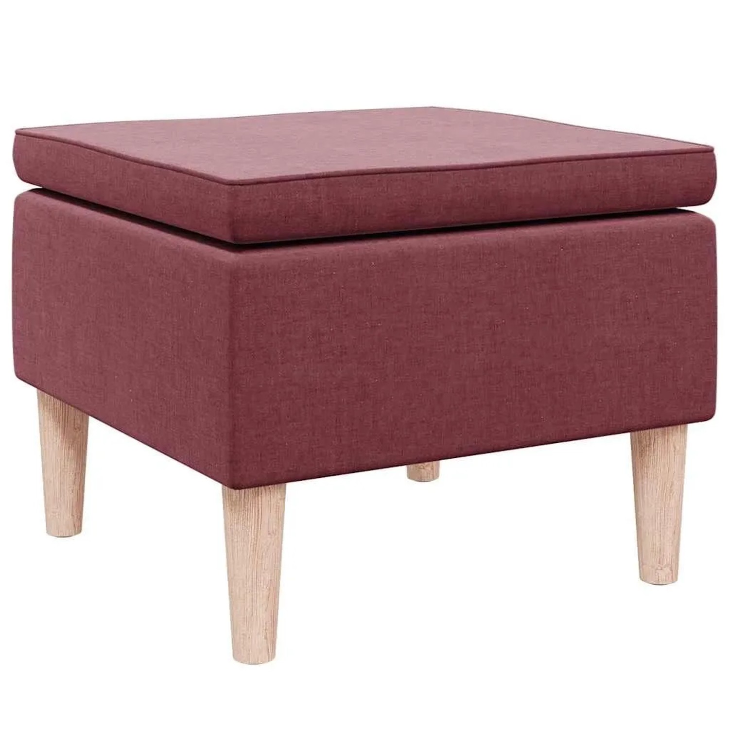 vidaXL Hocker mit Holzbeinen Weinrot Stoff 329449