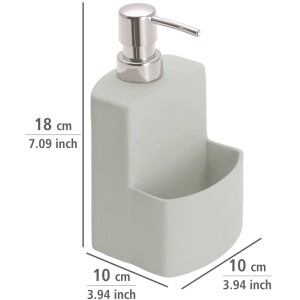 Wenko Spülmittelspender Festival, grau, mit Schwammhalter. Küchenhelfer für Spülmittel.