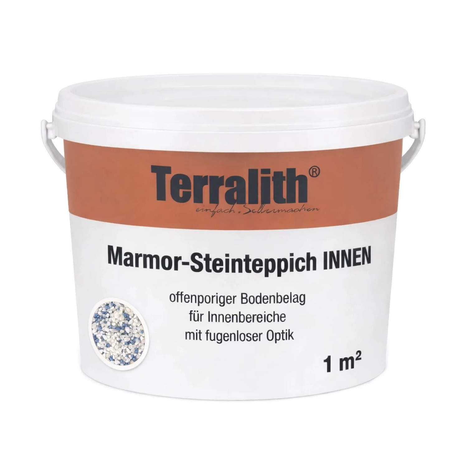 Terralith Metallic Steinteppich Metallic Mix 500 für 1m² Innen Fein 2-4 mm