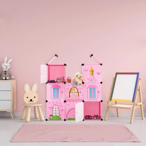 Relaxdays Steckregal Kinderzimmer Kunststoff Metall Rosa Mit 8 Fächern 128 cm x 110 cm x 37 cm