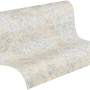 A.S. Création Vliestapete mit Blumenmuster in Beige und Weiß.