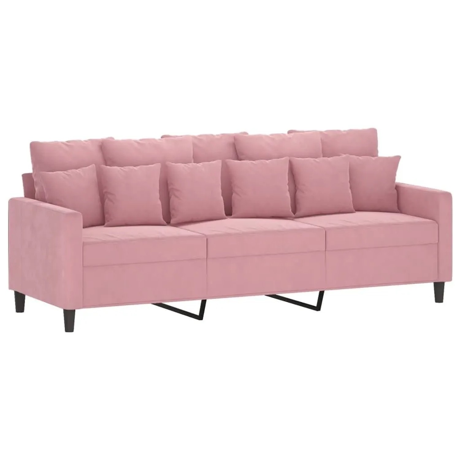 vidaXL 3-Sitzer-Sofa Rosa 180 cm Samt 359316