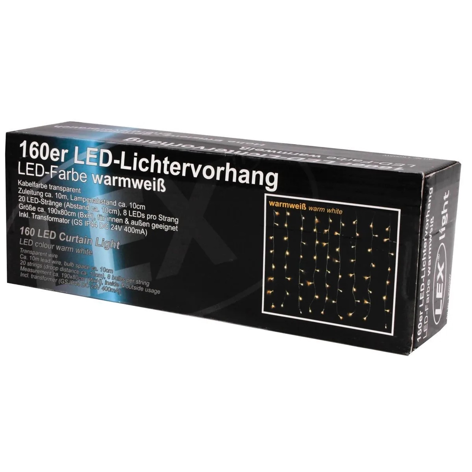 Lex 160er LED Lichtervorhang Lichterkette Außen Innen Weihnachtslicht Warmw günstig online kaufen