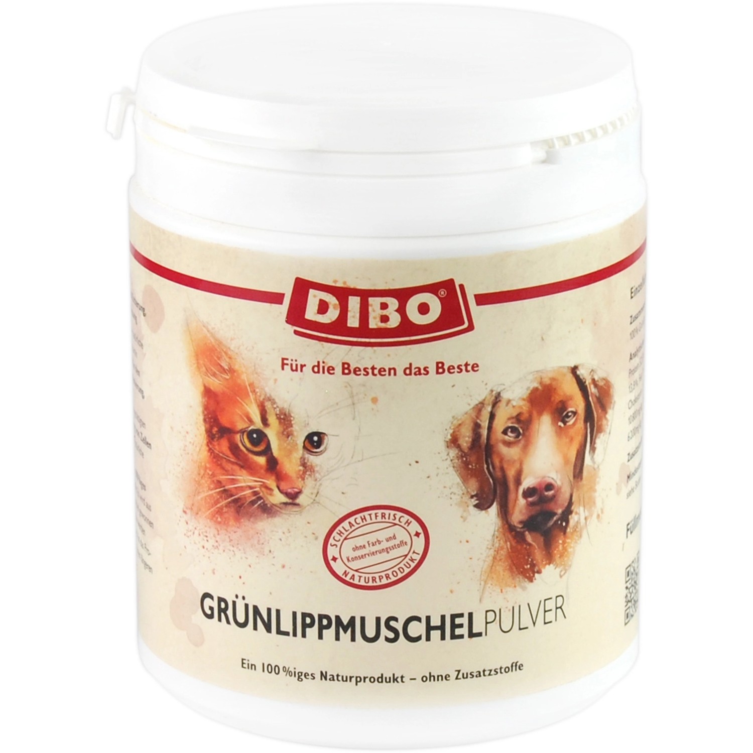 Dibo Hunde- und Katzen-Ergänzungsfutter Grünlipippmuschelpulver 400 g