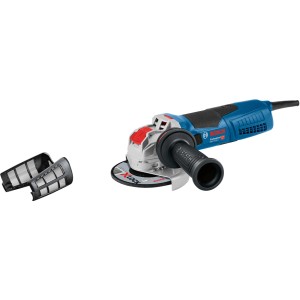 Bosch Professional GWX 19-125 S Winkelschleifer mit X-Lock, Staubschutzfilter und Zusatzhandgriff.