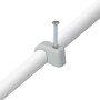 Graue Expressschelle mit Nagel zur Befestigung von Rohren (7-11mm).