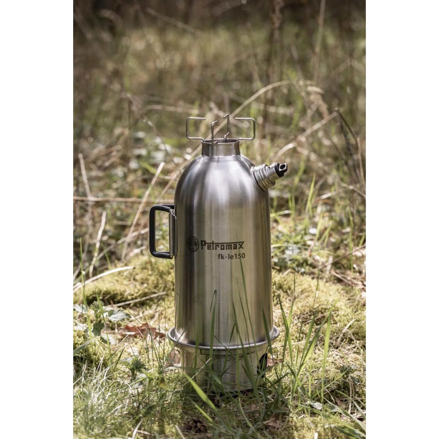 Petromax Feuerkanne Edelstahl 1,5 l für Outdoor-Küche & Camping. Wasser schnell kochen mit Zweigen.