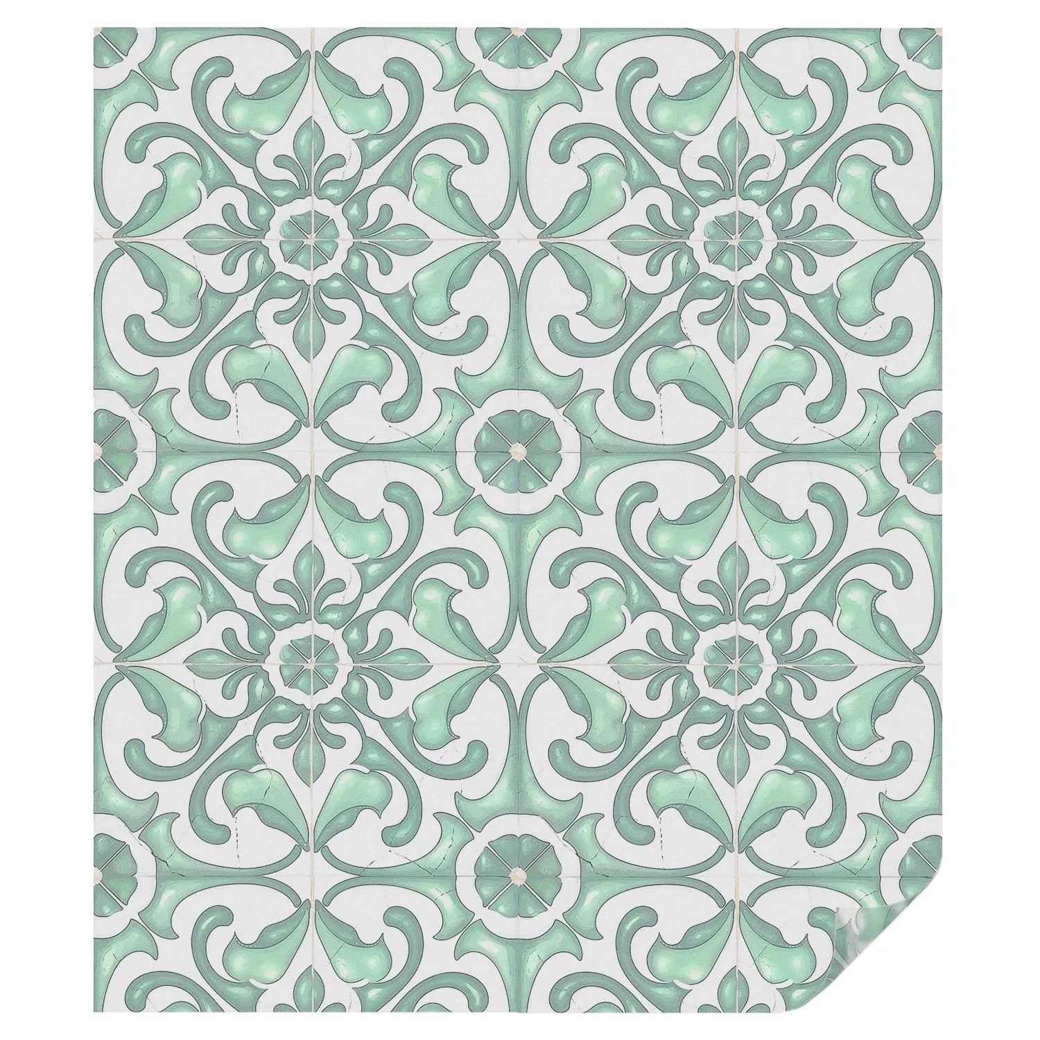 Tulup Buntglasfolie Grüne Symmetrie Fensterfolie Buntglas Optik 100x116 cm günstig online kaufen