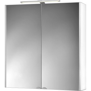 Jokey Spiegelschrank, 65,4 cm breit, mit zwei Spiegeltüren und Aufsatzleuchte.