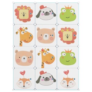 vidaXL Kinderschrank Modular mit 12 Würfeln Grün PP 340579