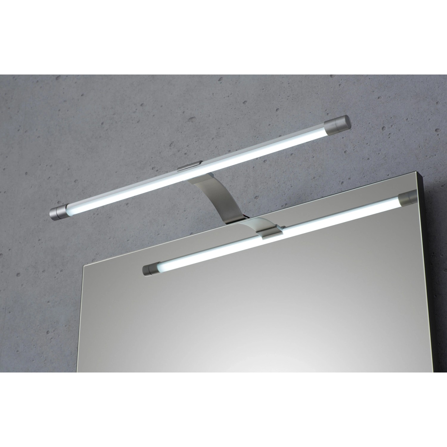 Pelipal TwinLED Aufsatzleuchte Quickset 357, silberfarbene LED Lampe für Spiegel