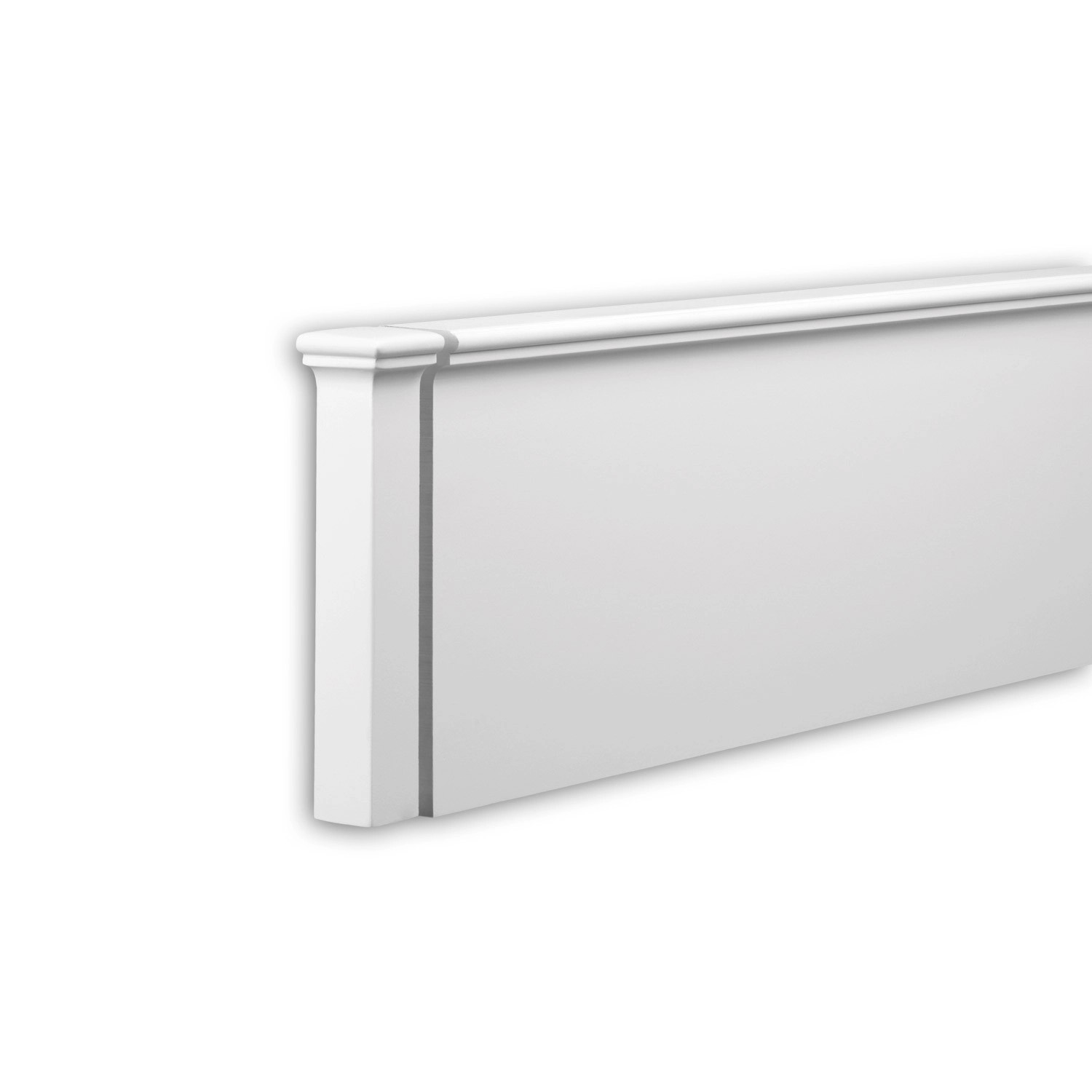 PROFHOME 403331 Stirnelement Außenstuck Zierelement Fassaden Element 4,2 cm x 4,2 cm x 19,8 cm Weiß