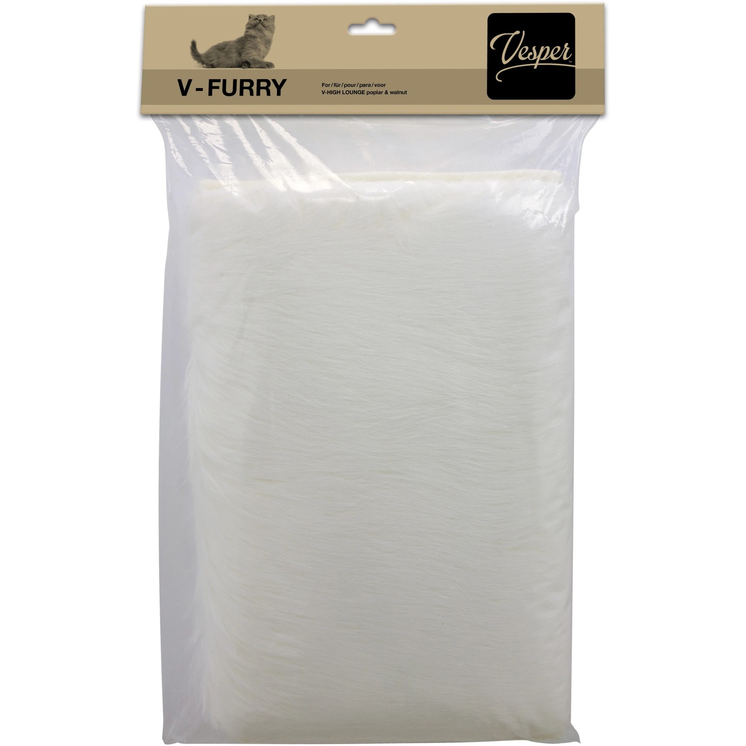 Vesper Kratzbaum-Ersatzkissen, weiß, 37x62cm, aus weichem Kunstfell für High Lounge Kratzbäume.