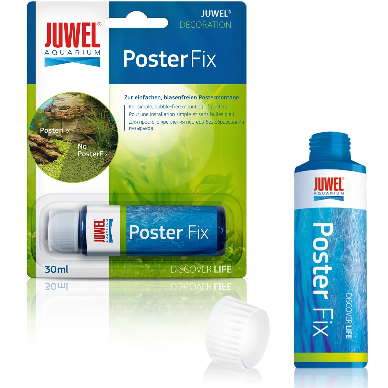 Juwel PosterFix: Kleber zur blasenfreien Anbringung von Aquariumrückwänden und Postern, 30ml.