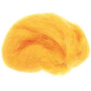 Goldgelbe Schafwolle, 30g, ideal zum Filzen und Basteln.