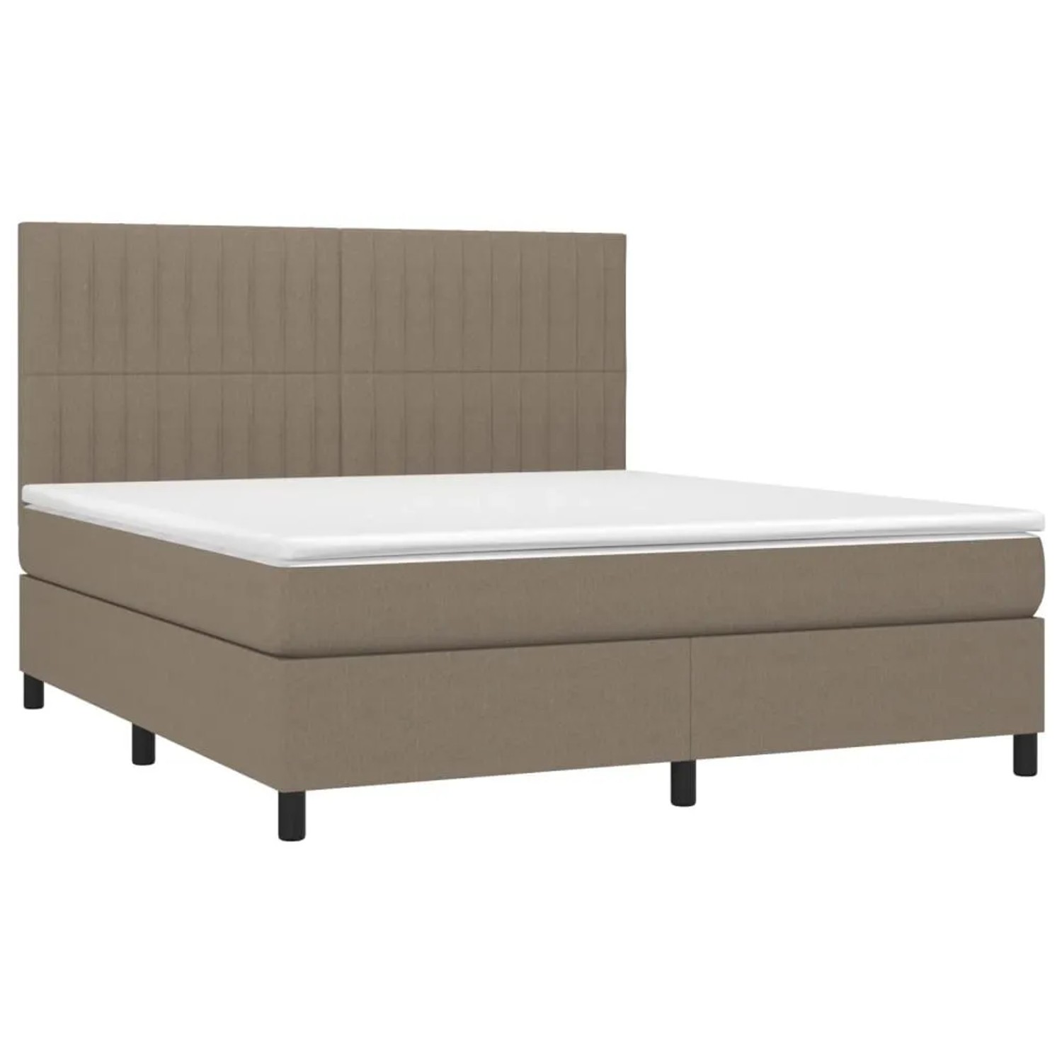 vidaXL Boxspringbett mit Matratze & LED Taupe 160x200 cm Stoff 3135049 günstig online kaufen