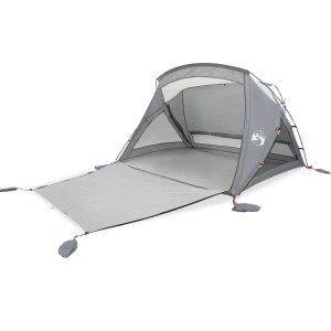 vidaXL Strandzelt 2 Personen Grau Wasserdicht 4009580