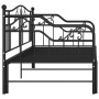 Schwarzes vidaXL Ausziehsofa Bettgestell aus Metall, 90x200 cm, für Betten und Gästezimmer.