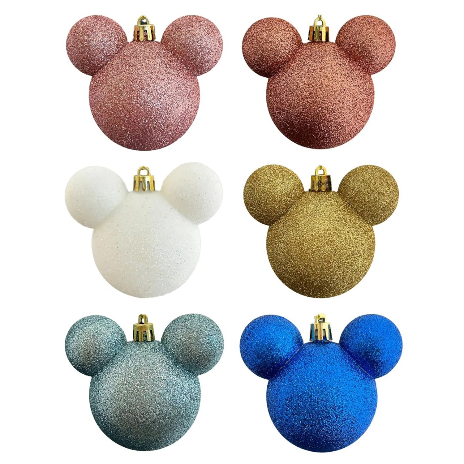 Disney Weihnachtskugel-Set Mickey Ohren Glitzer 1 Ø 8 cm 6-teilig