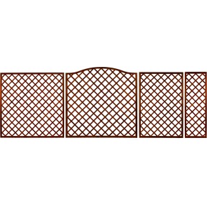 Braune Sichtschutzzaun-Elemente Nancy, Kiefernholz, 180x60 cm, 3-fach lasiert.