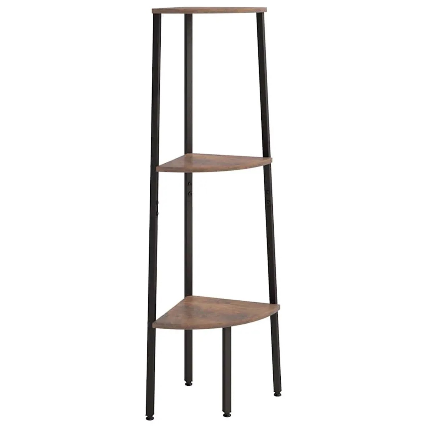 vidaXL Eckregal mit 3 Böden Dunkelbraun und Schwarz 45,5x31,5x120 cm 336389